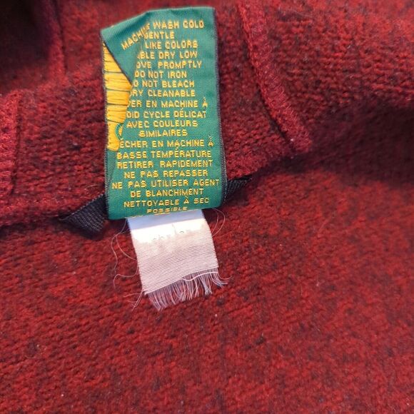 Cabelas Fleece Jacket Coat Mens Large Burgandy Maroon Pockets Full Zip Hood - Picture 6 of 7